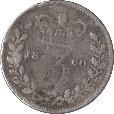 1860 SILVER THREEPENCE ( FAIR ) - Threepence - Cambridgeshire Coins