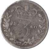 1860 SILVER THREEPENCE ( FAIR ) - Threepence - Cambridgeshire Coins