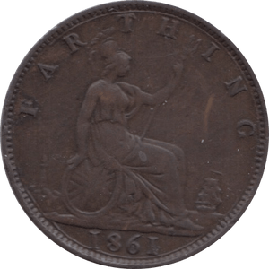 1861 FARTHING ( EF ) 1 - Farthing - Cambridgeshire Coins