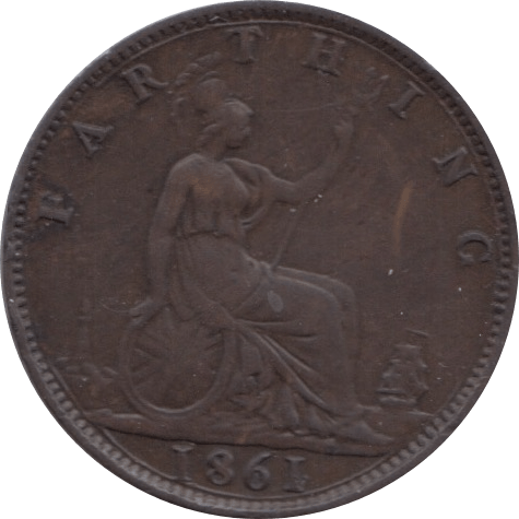 1861 FARTHING ( EF ) 1 - Farthing - Cambridgeshire Coins