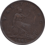 1861 FARTHING ( EF ) 1 - Farthing - Cambridgeshire Coins