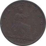 1861 FARTHING ( FAIR ) - Farthing - Cambridgeshire Coins