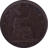 1861 FARTHING ( GVF ) - Farthing - Cambridgeshire Coins