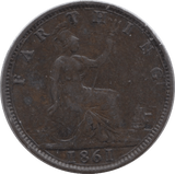 1861 FARTHING ( GVF ) - Farthing - Cambridgeshire Coins