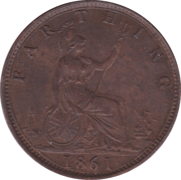 1861 FARTHING ( UNC ) B - Farthing - Cambridgeshire Coins