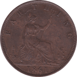 1861 FARTHING ( UNC ) B - Farthing - Cambridgeshire Coins