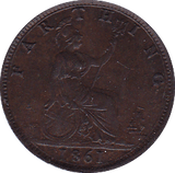 1861 FARTHING ( UNC ) - Farthing - Cambridgeshire Coins