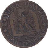 1861 FRANCE 5 CENTIMES - WORLD COINS - Cambridgeshire Coins