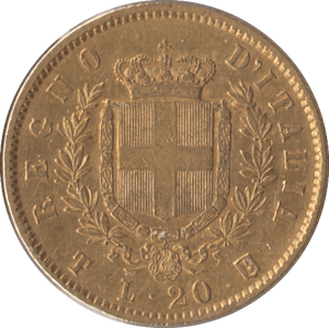 1861 GOLD 20 LIRA ITALY - Gold World Coins - Cambridgeshire Coins