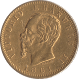 1861 GOLD 20 LIRA ITALY - Gold World Coins - Cambridgeshire Coins