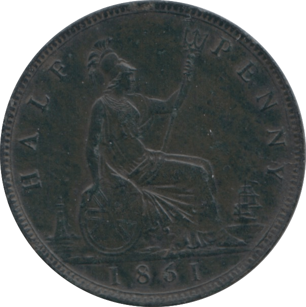 1861 HALFPENNY ( AUNC ) - Halfpenny - Cambridgeshire Coins