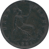 1861 HALFPENNY ( AUNC ) - Halfpenny - Cambridgeshire Coins