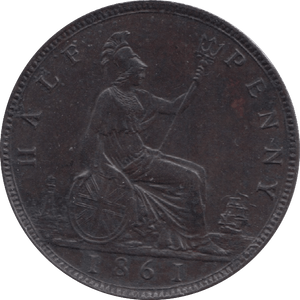 1861 HALFPENNY ( EF ) 8 - HALFPENNY - Cambridgeshire Coins