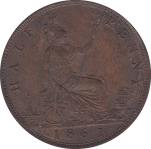 1861 HALFPENNY ( EF ) B - Halfpenny - Cambridgeshire Coins