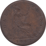 1861 HALFPENNY ( EF ) B - Halfpenny - Cambridgeshire Coins