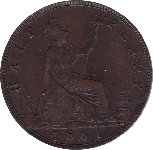 1861 HALFPENNY ( EF ) - Halfpenny - Cambridgeshire Coins