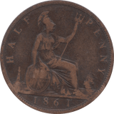 1861 HALFPENNY ( F ) - Halfpenny - Cambridgeshire Coins