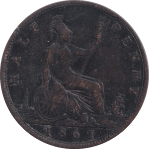 1861 HALFPENNY ( FINE ) - Halfpenny - Cambridgeshire Coins