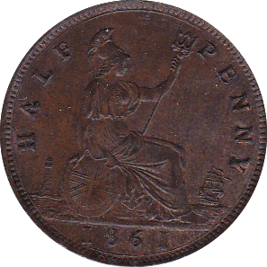 1861 HALFPENNY ( UNC ) A - Halfpenny - Cambridgeshire Coins