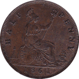 1861 HALFPENNY ( UNC ) A - Halfpenny - Cambridgeshire Coins