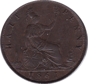 1861 HALFPENNY ( UNC ) B - Halfpenny - Cambridgeshire Coins