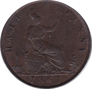 1861 HALFPENNY ( UNC ) B - Halfpenny - Cambridgeshire Coins