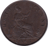 1861 HALFPENNY ( UNC ) B - Halfpenny - Cambridgeshire Coins