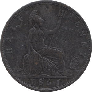 1861 HALFPENNY ( VF ) 23 - Halfpenny - Cambridgeshire Coins
