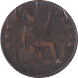 1861 HALFPENNY ( VF ) B - Halfpenny - Cambridgeshire Coins