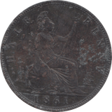 1861 HALFPENNY ( VF ) - Halfpenny - Cambridgeshire Coins