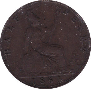 1861 HALFPENNY ( VF ) - Halfpenny - Cambridgeshire Coins