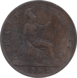 1861 HALFPENNY ( VF ) - Halfpenny - Cambridgeshire Coins