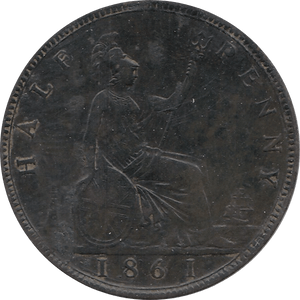 1861 HALFPENNY ( VF ) - Halfpenny - Cambridgeshire Coins