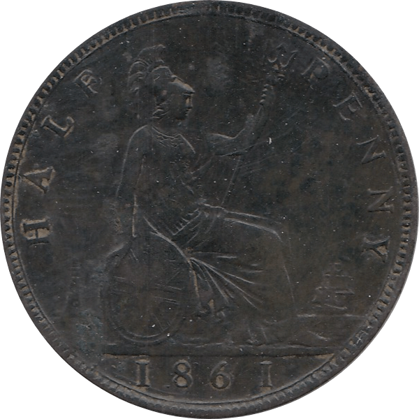 1861 HALFPENNY ( VF ) - Halfpenny - Cambridgeshire Coins