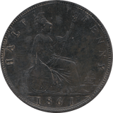 1861 HALFPENNY ( VF ) - Halfpenny - Cambridgeshire Coins