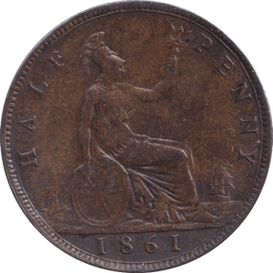 1861 HALFPENNY ( VF ) - Halfpenny - Cambridgeshire Coins