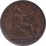 1861 HALFPENNY ( VF ) - Halfpenny - Cambridgeshire Coins
