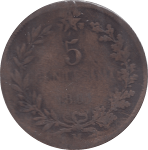 1861 ITALY 5 CENTESIMI - WORLD COINS - Cambridgeshire Coins