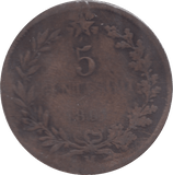1861 ITALY 5 CENTESIMI - WORLD COINS - Cambridgeshire Coins