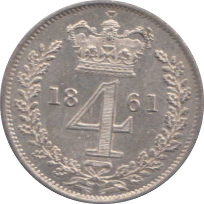 1861 MAUNDY FOURPENCE ( BU ) - Maundy Coins - Cambridgeshire Coins