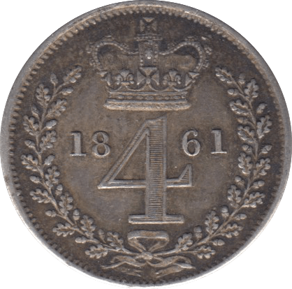 1861 MAUNDY FOURPENCE ( EF ) 4 - Maundy Coins - Cambridgeshire Coins