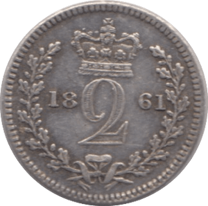 1861 MAUNDY TWOPENCE ( EF ) - Maundy Coins - Cambridgeshire Coins