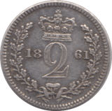 1861 MAUNDY TWOPENCE ( EF ) - Maundy Coins - Cambridgeshire Coins