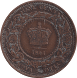 1861 ONE CENT NOVA SCOTIA - WORLD COINS - Cambridgeshire Coins