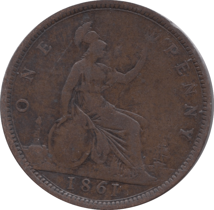 1861 PENNY ( FINE ) 2 - Penny - Cambridgeshire Coins