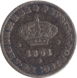 1861 SILVER 50 REIS PORTUGAL - SILVER WORLD COINS - Cambridgeshire Coins