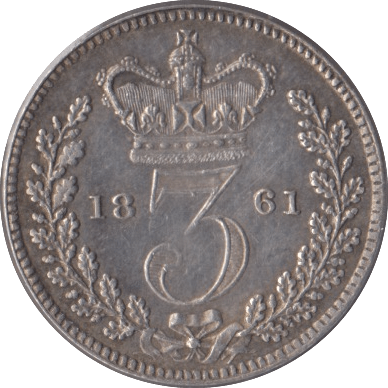 1861 SILVER THREEPENCE ( GVF ) - Threepence - Cambridgeshire Coins