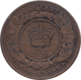 1861 SONE CENT NEW BRUNSWICK - WORLD coins - Cambridgeshire Coins