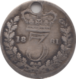 1861 THREEPENCE ( FAIR ) HOLDED - threepence - Cambridgeshire Coins