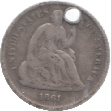 1861 USA SILVER 1/2 DIME - SILVER WORLD COINS - Cambridgeshire Coins